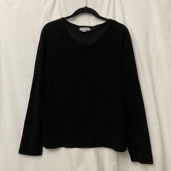 Chico's Tops - Private Edition by Chico's Black Ribbed Long Sleeve Stretchy Top - SZ 2 (L/12)